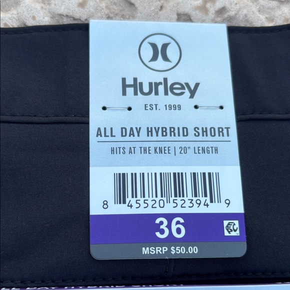 NWT Hurley All Day Hybrid Shorts in Black. Men's 36 Classic skater/street style! - Picture 11 of 14